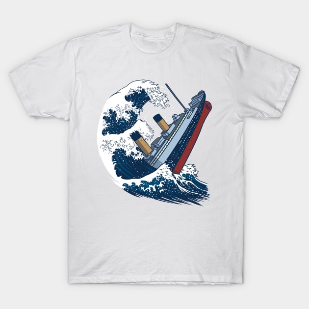 The Wave Titanic T-Shirt by albertocubatas